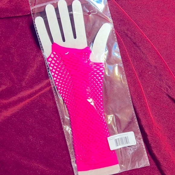 New neon pink fingerless arm gloves - Picture 2 of 4
